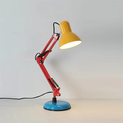 Adjustable Articulating Arm Table Lamp With Conical Shade